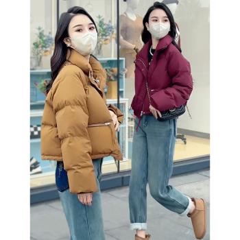 羽絨棉服女2025年冬季新款小個子保暖麵包服短款洋氣加厚冬裝外套