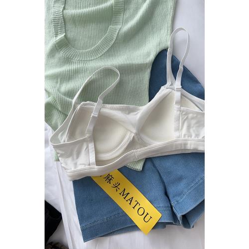 麻頭MATOU    無痕隱形背心吊帶女2023夏新款U型可外穿帶胸墊內衣