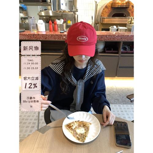 馨幫幫圓領衛衣女秋冬韓版高街慵懶風帶披肩小眾無帽印花寬松上衣