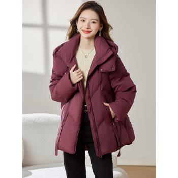 高階鵝絨羽絨服女中長款2025冬季新款洋氣時尚小個子保暖加厚外套