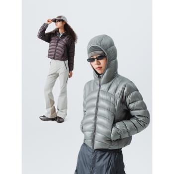 NothommeBLUE藍岐750蓬拒水95白鵝絨服連帽保暖短款連帽羽絨服女