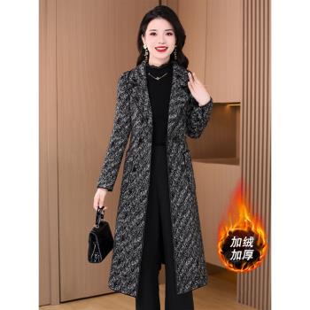 杭州意法風衣毛呢大衣女2025春季新款小個子中長媽媽高階品牌外套