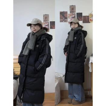 冬季羽絨棉服女中長款2024年新款棉襖高階感韓系黑色棉衣加厚外套