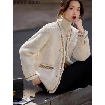 Basic House/百家好都市輕奢風高階感加厚保暖外套女2025春季新款