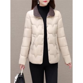 時尚韓版短款羽絨服2025新款秋冬女裝流行修身媽媽裝薄款鴨絨外套