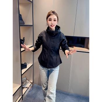 加棉沖鋒衣外套女短款小個子上衣2025新款春季修身顯瘦風衣薄棉