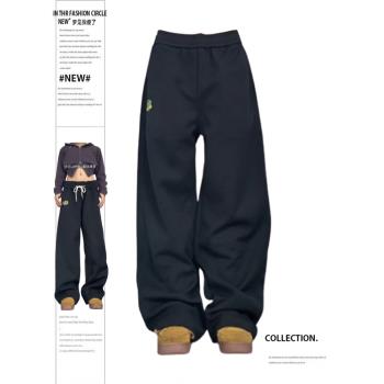 大碼設計感美式hiphop爵士舞運動衛褲女2025春寬松顯瘦垂感休閑褲