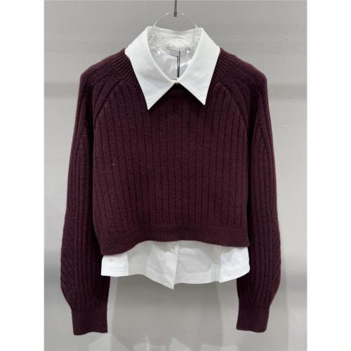 艾諾蔓2025春新款時尚百搭假兩件精致款上衣女針織衫89125470132