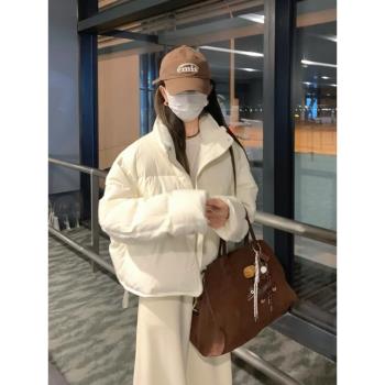 白色短款羽絨服女秋冬季新款2024年新款時尚洋氣超好看小眾設計感