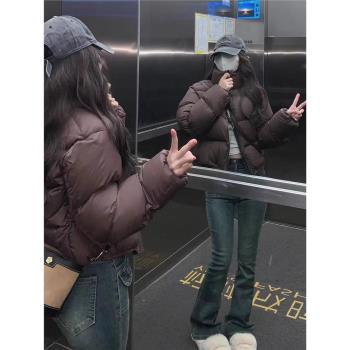 肯豆風羽絨棉服女棉衣2024年新款今年流行冬裝棉襖短款麵包服外套