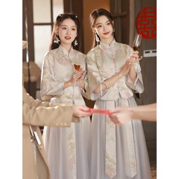 姐妹團中式小個子顯瘦旗袍伴娘服