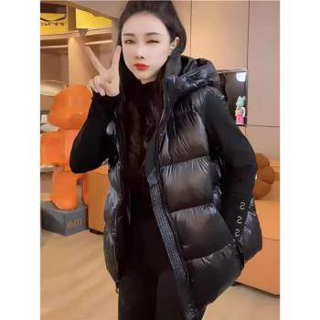 帽子可脫卸黑金羽絨棉馬甲女短款2025爆款高階感保暖時尚馬夾外套