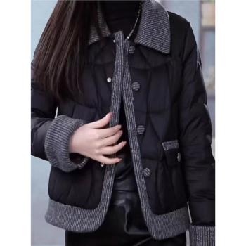 羽絨棉服短款外套女士媽媽秋冬季裝小香風高級感洋氣棉衣保暖棉襖