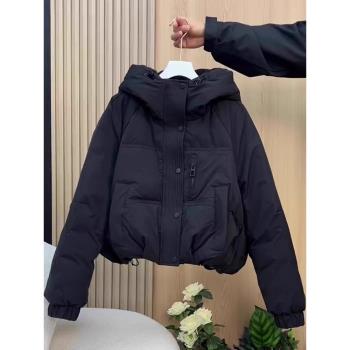 獨特超好看短款羽絨棉服女冬季2025新款大領子設計麵包服加厚外套