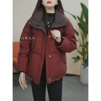 女士高階時尚加厚寬松大碼羽絨服女2025冬季新款氣質休閑百搭外套