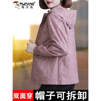 啄木鳥女款時尚防風戶外沖鋒衣