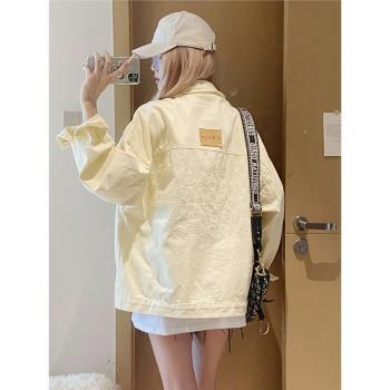 春秋新款牛仔外套女2025春季韓版寬松字母刺繡春款歐貨時尚休閑
