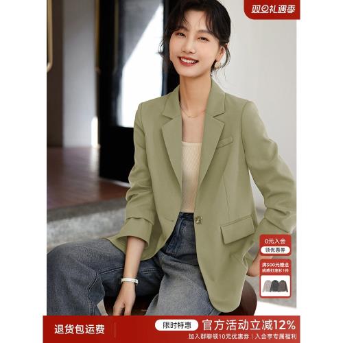 XWI欣未休閑西裝外套女2026年春季新款通勤簡約后背設計西服上衣