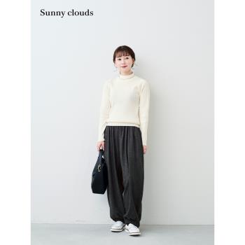 冬季新品 桑妮庫拉/Sunny clouds 女式棉混半高領針織衫（米白）