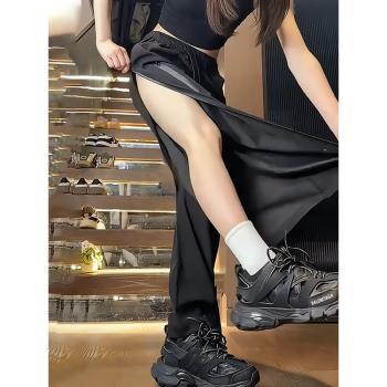 側開拉鏈機能沖鋒褲女款春夏季防水速幹工裝褲戶外防風登山運動褲