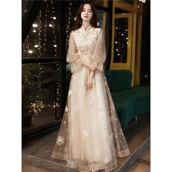 宴會晚禮服2025新款仙氣質姐妹團春季女長款禮服裙高階感輕奢小眾