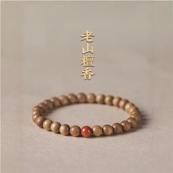 (免運)普陀山印度老山檀香手串本命年佛珠蜜蠟綠松石和田玉珠木質詩
