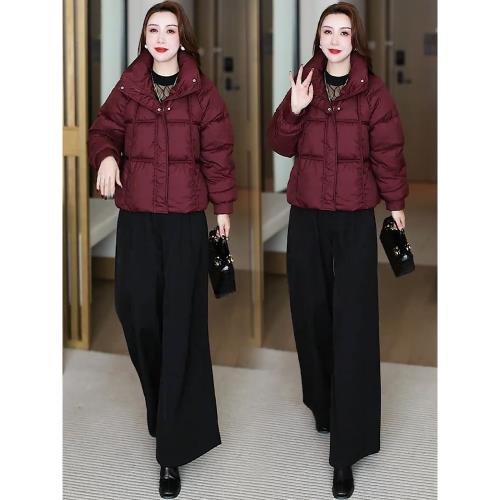 時尚高級感保暖棉衣女2024冬季新款小個子洋氣質顯瘦立領棉服外套