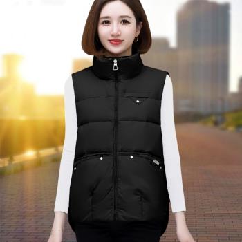 羽絨馬甲女士秋冬外穿背心2025年新款冬季保暖坎肩媽媽中老年馬夾