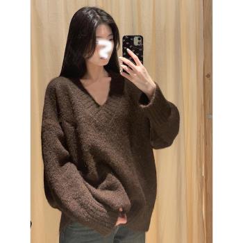 法式慵懶高階感超好看復古加厚毛衣女冬季2025新款寬松打底衫上衣