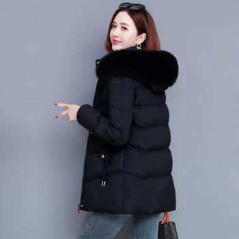棉襖外套羽絨棉服女中長款2025年冬季新款中年媽媽裝加厚毛領棉衣