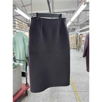 新品 羊絨半身裙休閑百搭雙面羊絨中長款短裙