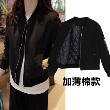 小個子短款外套女2025年春季新款夾克衫飛行服夾棉開衫棒球服春秋