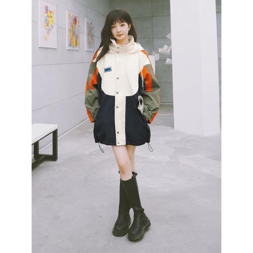 今年流行撞色工裝沖鋒衣外套女春季2025新款高級感小個子休閑風衣