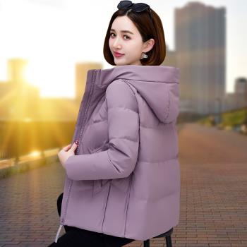 白鴨絨羽絨服女士連帽2022年冬季新款寬松爆款加厚保暖麵包服外套