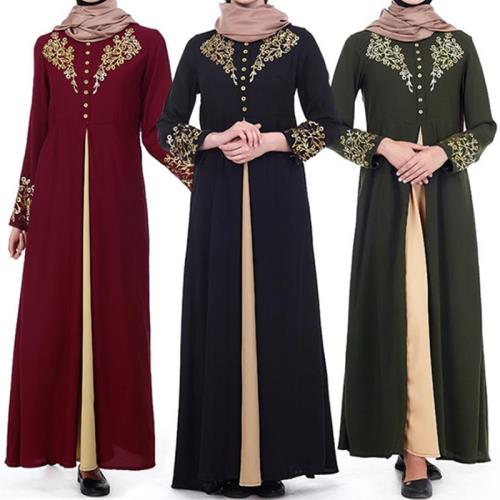 迪拜阿拉伯馬來西亞民族服裝保守連衣裙長袍Women Dubai Dresses