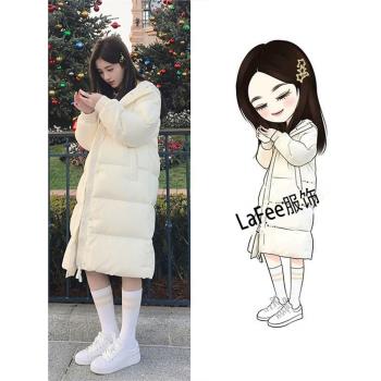 90%輕羽絨寬松鞠婧禕明星同款羽絨服女冬季小個子中長款過膝韓系