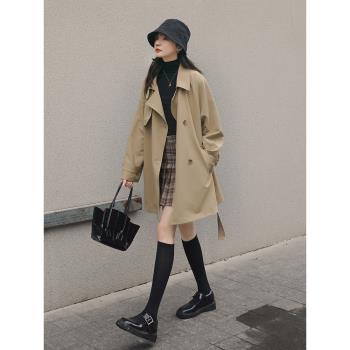 外套女中長款法式早秋風衣外套