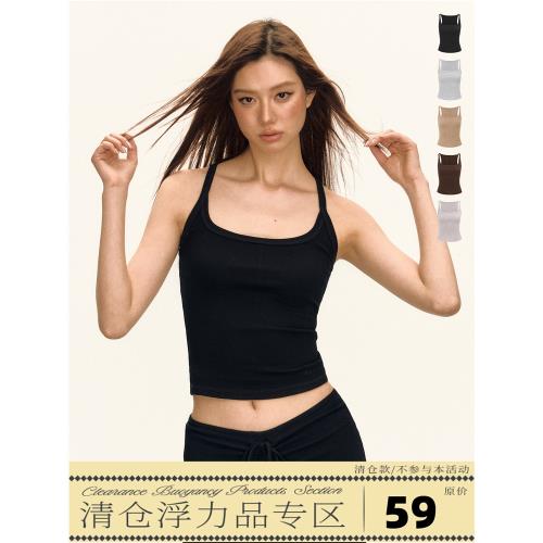 Ariseism 美式辣妹復古純色吊帶背心女內搭2025夏季新款外穿上衣