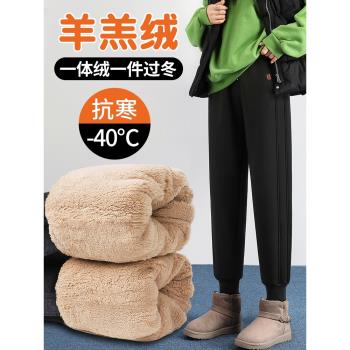 羊羔絨春秋款加厚冬季外穿運動褲