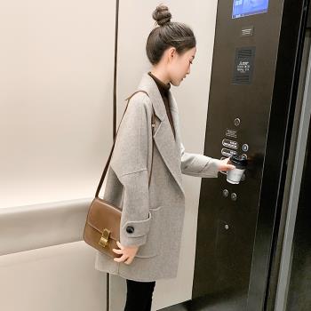 雙面羊絨大衣女中長款秋季赫本風直筒修身高階毛呢外套2025年新款