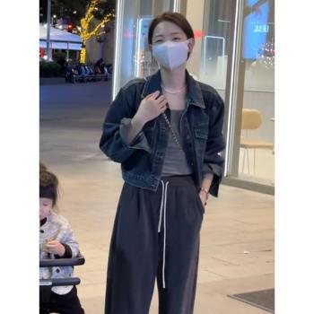 早春裝小個子短款牛仔外套女士秋季2025新款復古百搭寬松夾克上衣