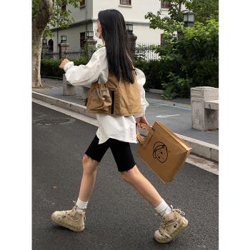 黑色五分牛仔短褲女夏季薄款2025新款高腰顯瘦彈力緊身毛邊騎行褲