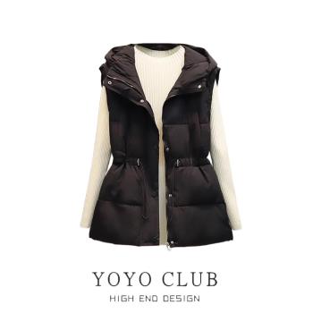 品牌折扣大碼羽絨棉服馬甲女士秋冬收腰顯瘦外穿坎肩背心馬夾外套