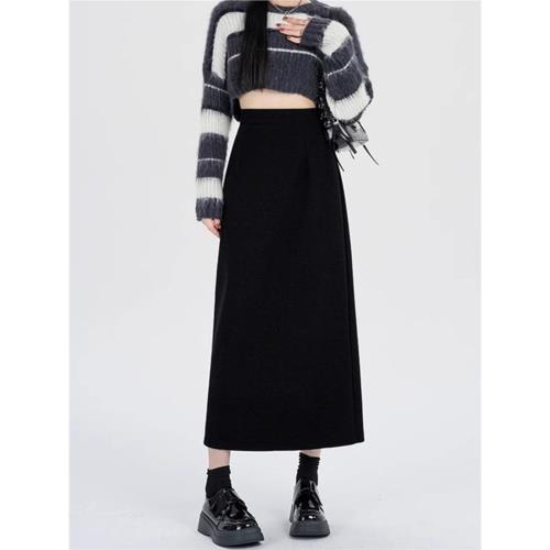 黑色西裝半身裙女2025春秋新款大碼胖mm高腰顯瘦中長款a字包臀裙