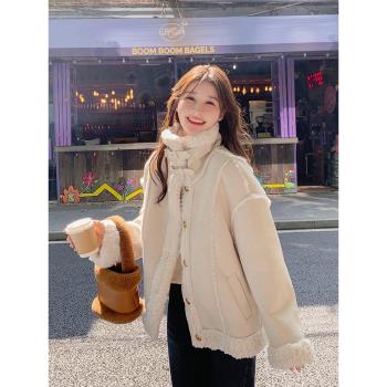 皮毛一體女冬季休閑保暖棉服外套