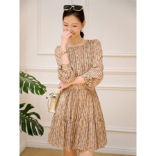 早春法式漂亮小香風連衣裙女夏季新款輕熟溫柔風高級感顯瘦a字裙