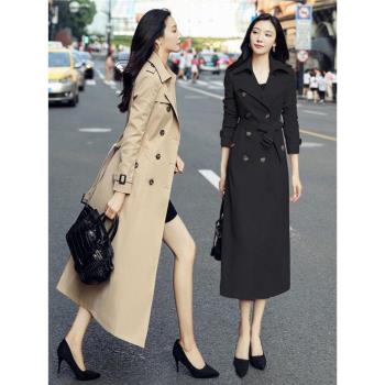 修身版型風衣外套女 2024新款秋裝系腰帶顯瘦時尚雙排扣氣質大衣