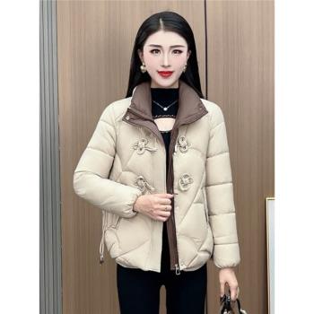 新中式國風棉服女冬季2024年新款爆款棉襖小個子保暖短款棉衣外套
