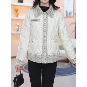 高階感時尚翻領羊羔大毛領羽絨棉服外套女2025冬季新爆款保暖棉衣