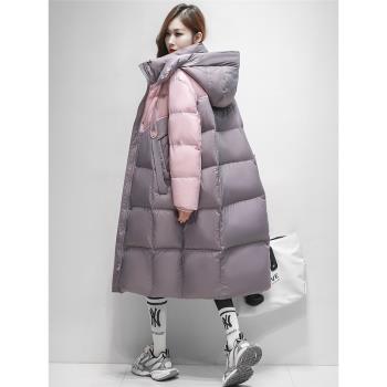 古弄極寒白鴨絨羽絨服女中長款2024新款冬季長款過膝加厚保暖外套